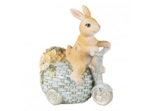 Dekorace soška králík na vajíčku tříkolce - 11*8*13 cm