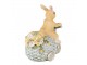 Dekorace soška králík na vajíčku tříkolce - 11*8*13 cm