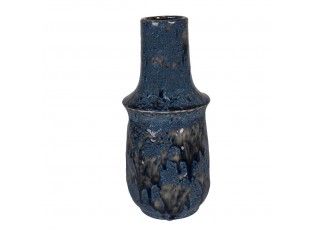 Modrá keramická váza Blue Dotty L - Ø 13*30 cm