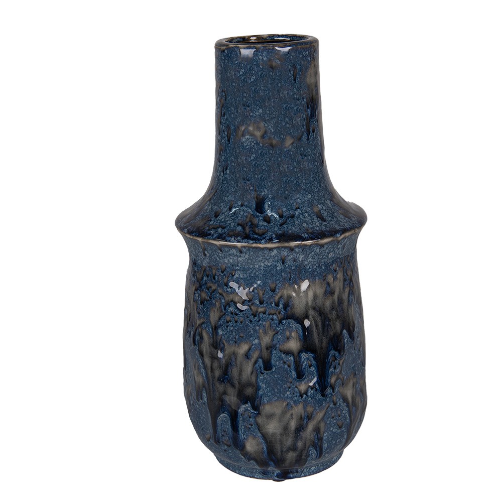 Modrá keramická váza Blue Dotty L - Ø 13*30 cm Clayre & Eef