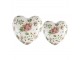 Keramické dekorační srdce s růžovými květy Lillia L - 11*11*4 cm