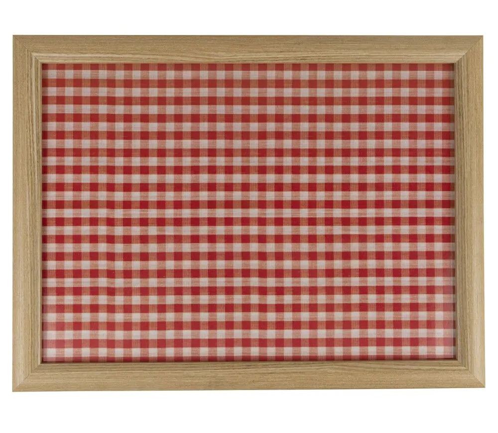 Podnos na nohy s červeným kárem Squaro - 43*33*7cm