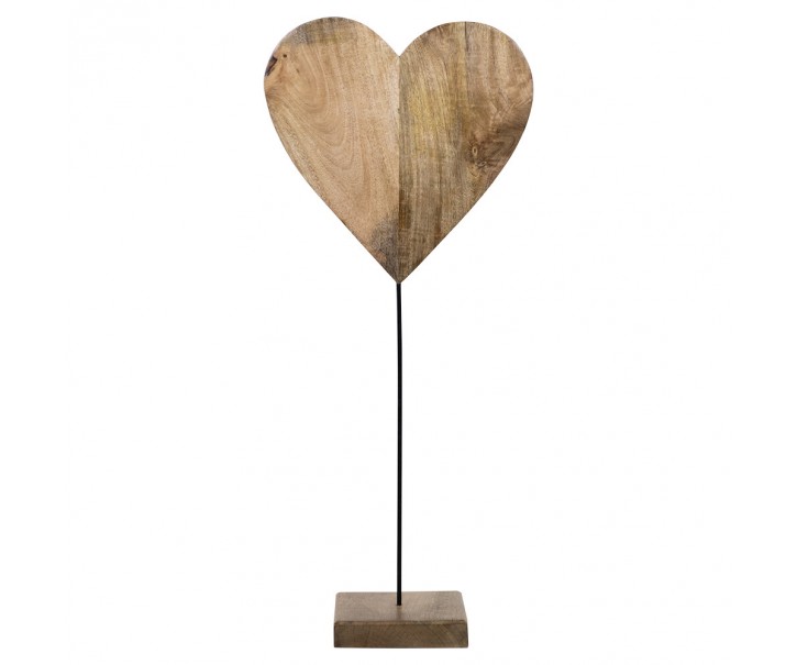 Dekorace srdce z mangového dřeva na podstavci - 90cm