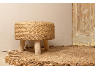 Přírodní kulatý jutový koberec s třásněmi Tomme - Ø120*1cm