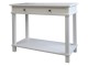 Bílý dřevěný retro stolek se šuplíkem Fabrio - 100*44*81 cm