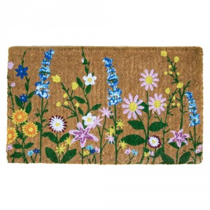Rohožka z kokosových vláken s motivem květin Coir - 75*45*4cm