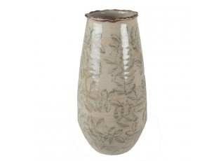Béžová keramická váza s listy Lovely Leaves M - Ø15*30 cm