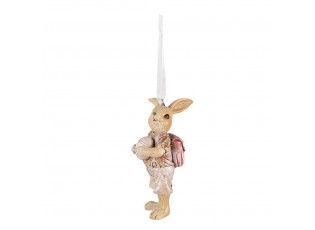 Závěsná dekorace králičí chlapec s vajíčkem a brašnou- 4*4*11 cm