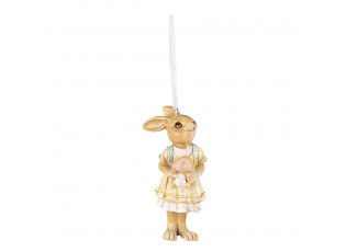 Závěsná dekorace králičí slečna v sukni s brašnou - 4*4*11 cm