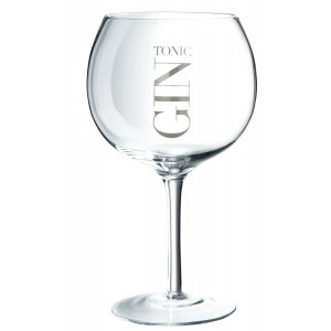 Sklenička se stříbrným nápisem Gin Tonic - Ø12*22cm/880ml