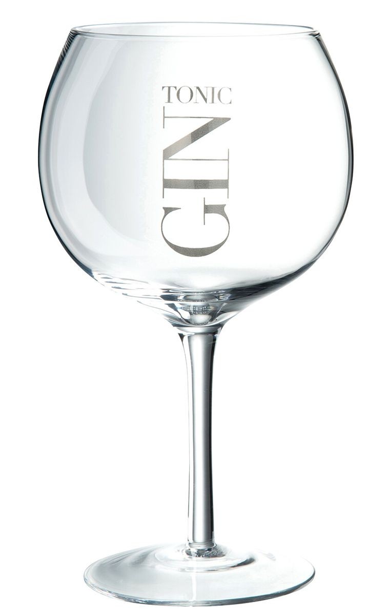 Sklenička se stříbrným nápisem Gin Tonic - Ø12*22cm/880ml