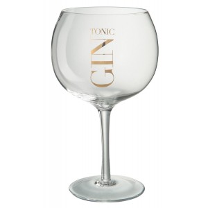 Sklenička se zlatým nápisem Gin Tonic - Ø12*22cm/880ml