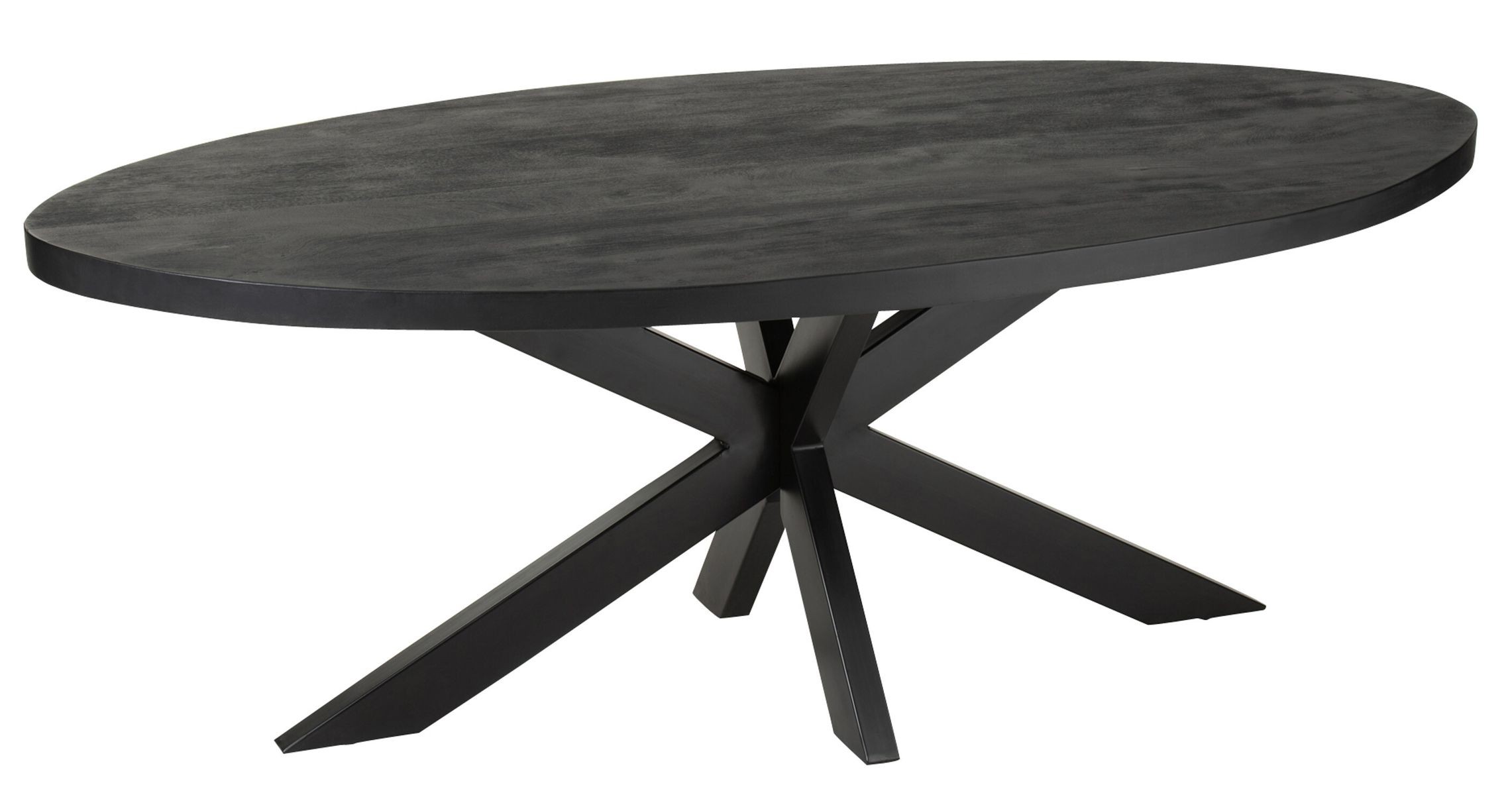 Černý oválný jídelní stůl s deskou z mangového dřeva Gerard Mango - 210*110*76 cm J-Line by Jolipa