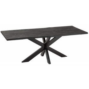 Černý obdélníkový jídelní stůl s deskou z mangového dřeva Gerard Mango - 200*90*76 cm