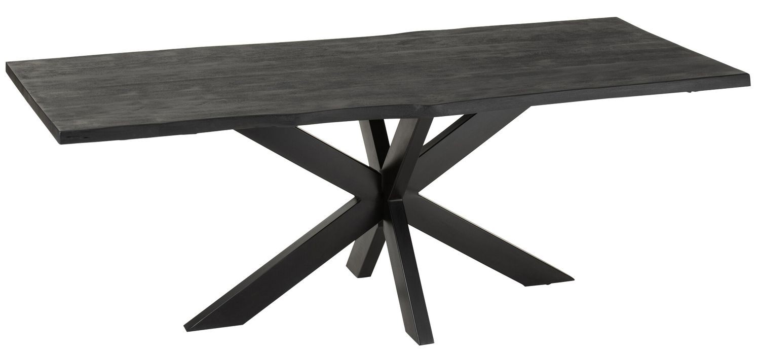Černý obdélníkový jídelní stůl s deskou z mangového dřeva Gerard Mango - 200*90*76 cm