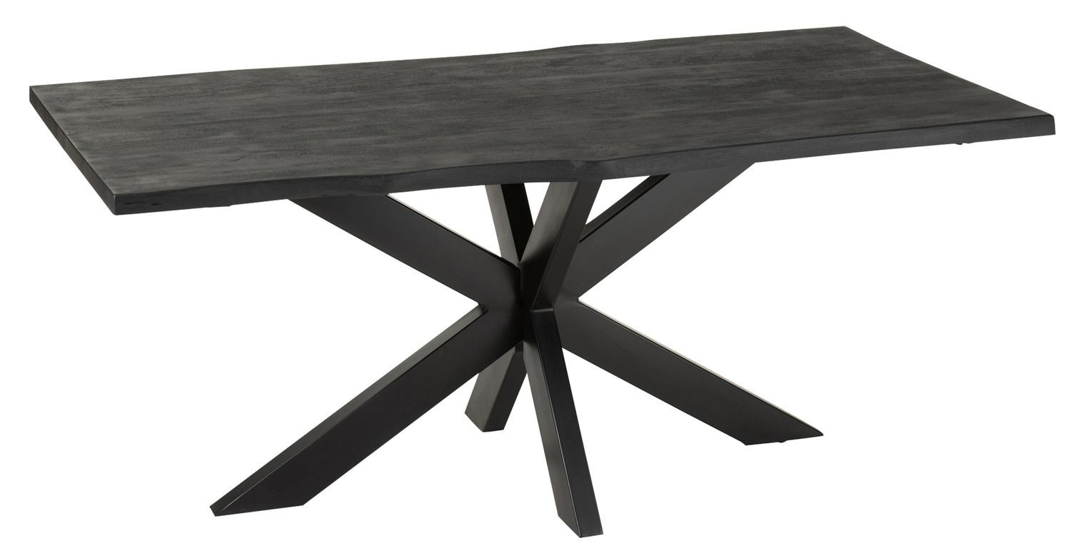 Černý obdélníkový jídelní stůl s deskou z mangového dřeva Gerard Mango - 180*90*76 cm