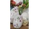 Dekorace keramické vajíčko s modrými květy - 10*10*14 cm