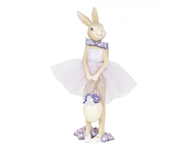 Dekorace králičí dívka v sukýnce a vajíčkem - 8*8*25 cm