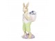 Velikonoční dekorace králíka nesoucího fialky - 11*10*27 cm