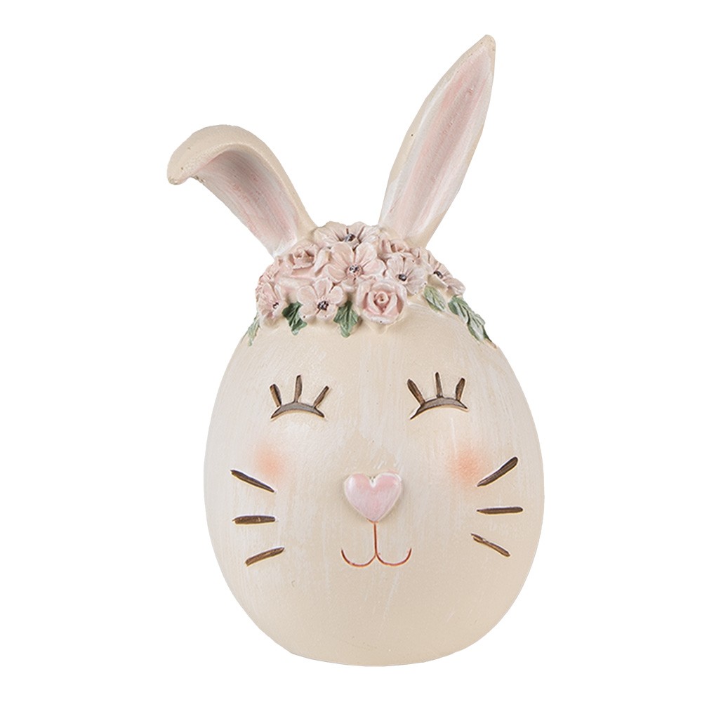 Dekorace vejce s designem hlavy králíka - 7*7*13 cm Clayre & Eef