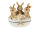 Velikonoční dekorace králíčci ve vajíčku s květy - 11*9*12 cm