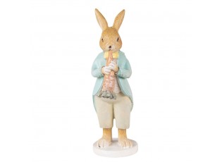 Velikonoční dekorace králík hrající na mrkev - 7*5*15 cm