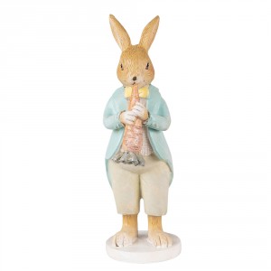Velikonoční dekorace králík hrající na mrkev - 7*5*15 cm