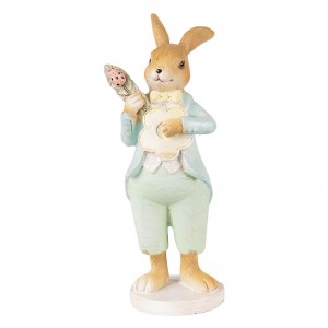 Velikonoční dekorace králík hrající na kytaru ve tvaru květiny - 7*5*15 cm