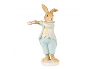 Velikonoční dekorace králík hrající na flétnu ve tvaru květiny - 8*5*16 cm