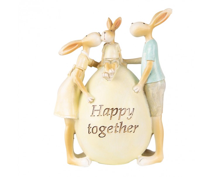 Velikonoční dekorace králíčci u vajíčka Happy Together - 13*9*17 cm
