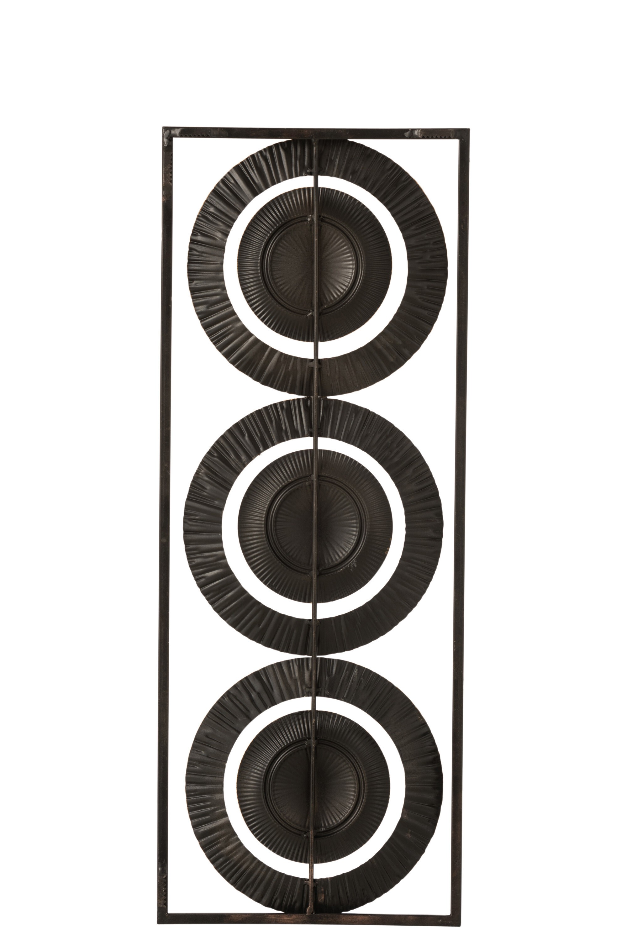 Nástěnná kovová černá dekorace Circles - 28*2*74cm