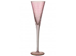 Růžová sklenička na šampaňské Oil transparent - Ø 7*28 cm