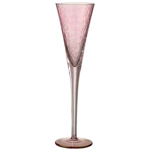 Růžová sklenička na šampaňské Oil transparent - Ø 7*28 cm