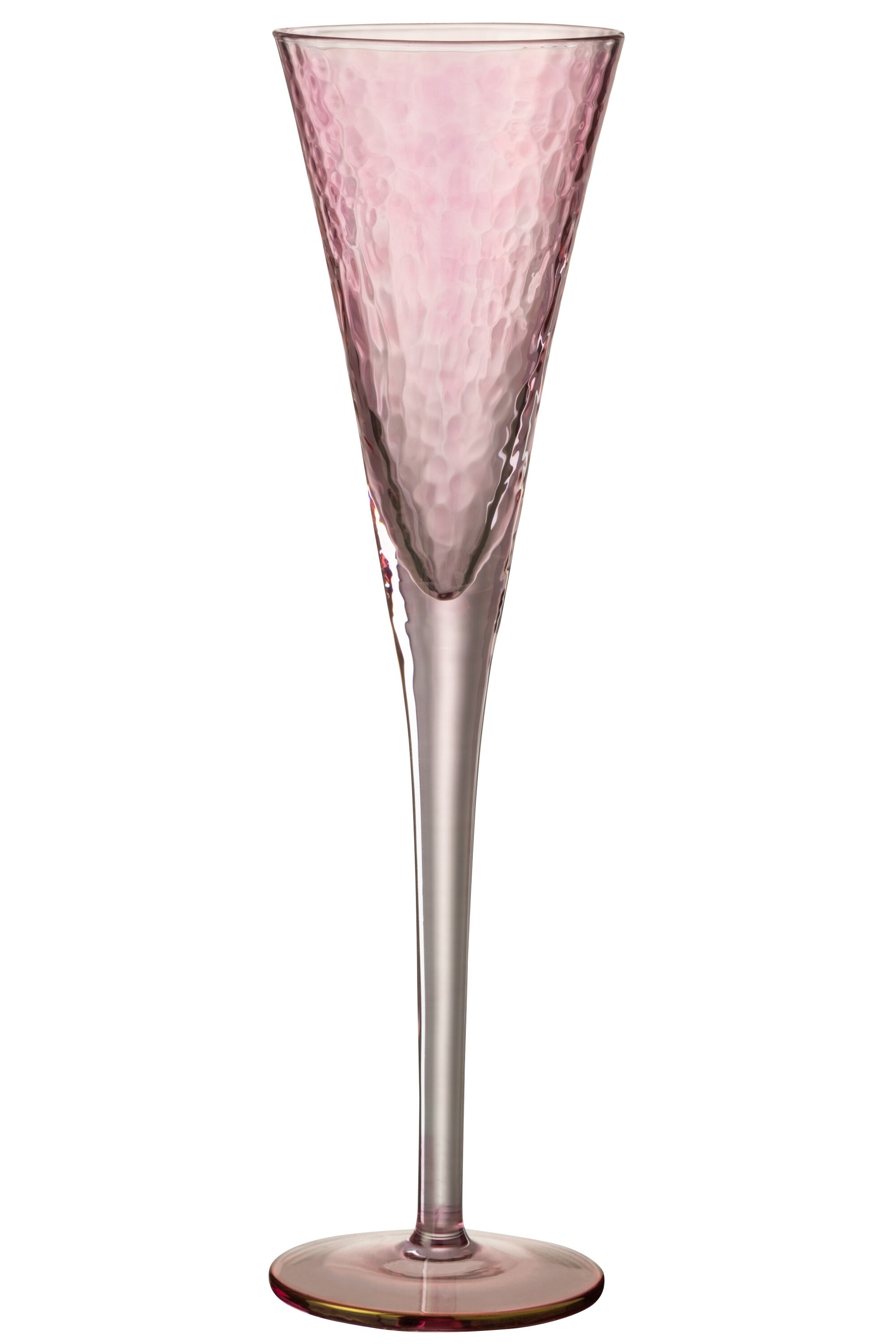 Růžová sklenička na šampaňské Oil transparent - Ø 7*28 cm J-Line by Jolipa