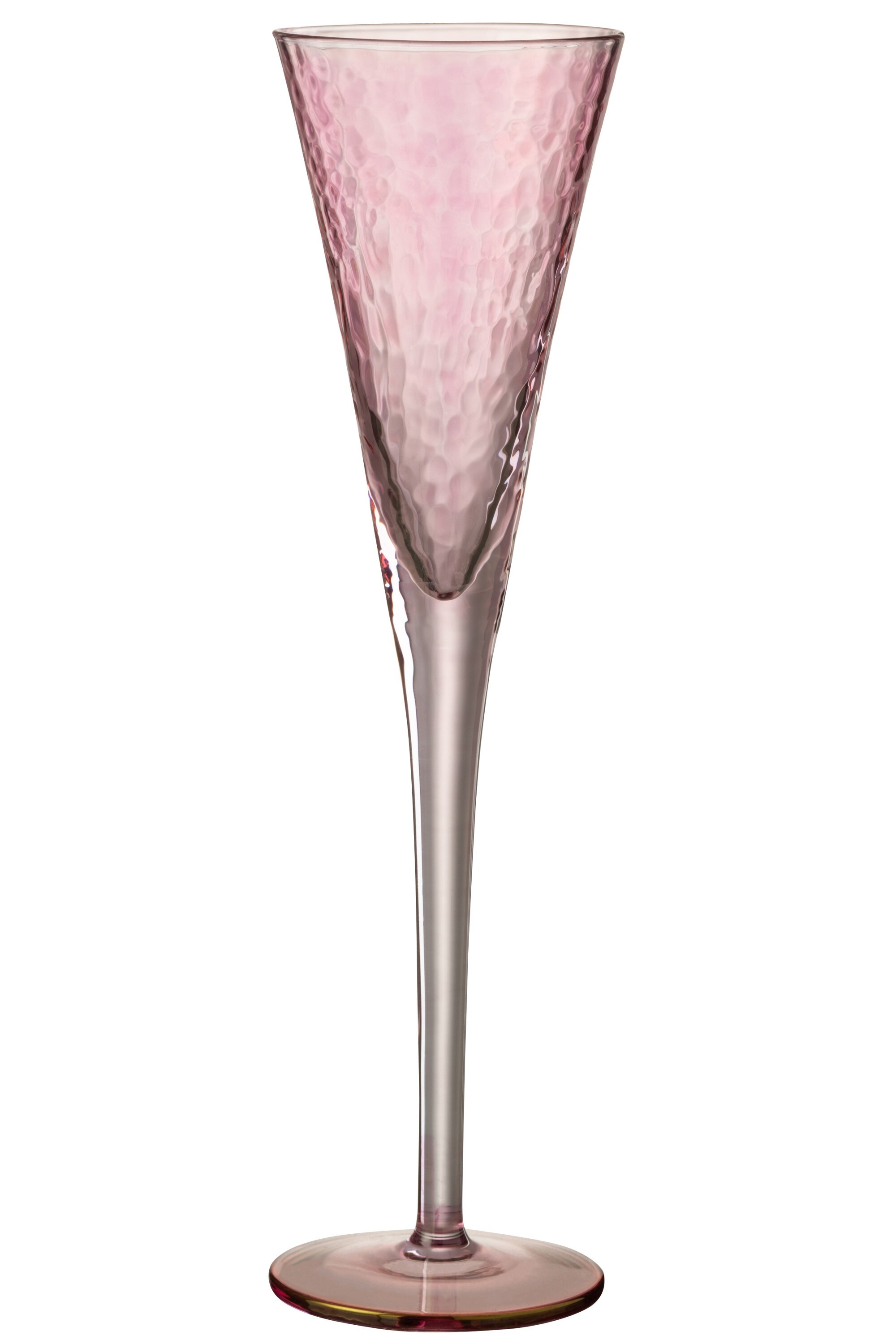 Růžová sklenička na šampaňské Oil transparent - Ø 7*28 cm