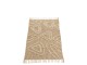 Béžový bavlněný kobereček Ulla s třásněmi - 105*61 cm