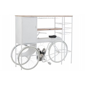 Bílý antik retro bar kolo na skleničky a 9lahví vína Bicycle - 173*64*119 cm