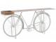 Bílý antik retro bar/konzolový stolek Bicycle - 185*36*85 cm
