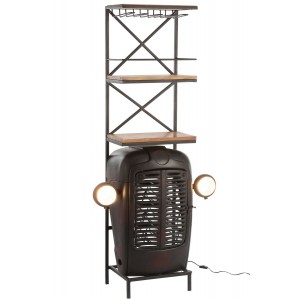 Černý retro bar na skleničky a láhve vína Tractor Bar - 87*37*181cm