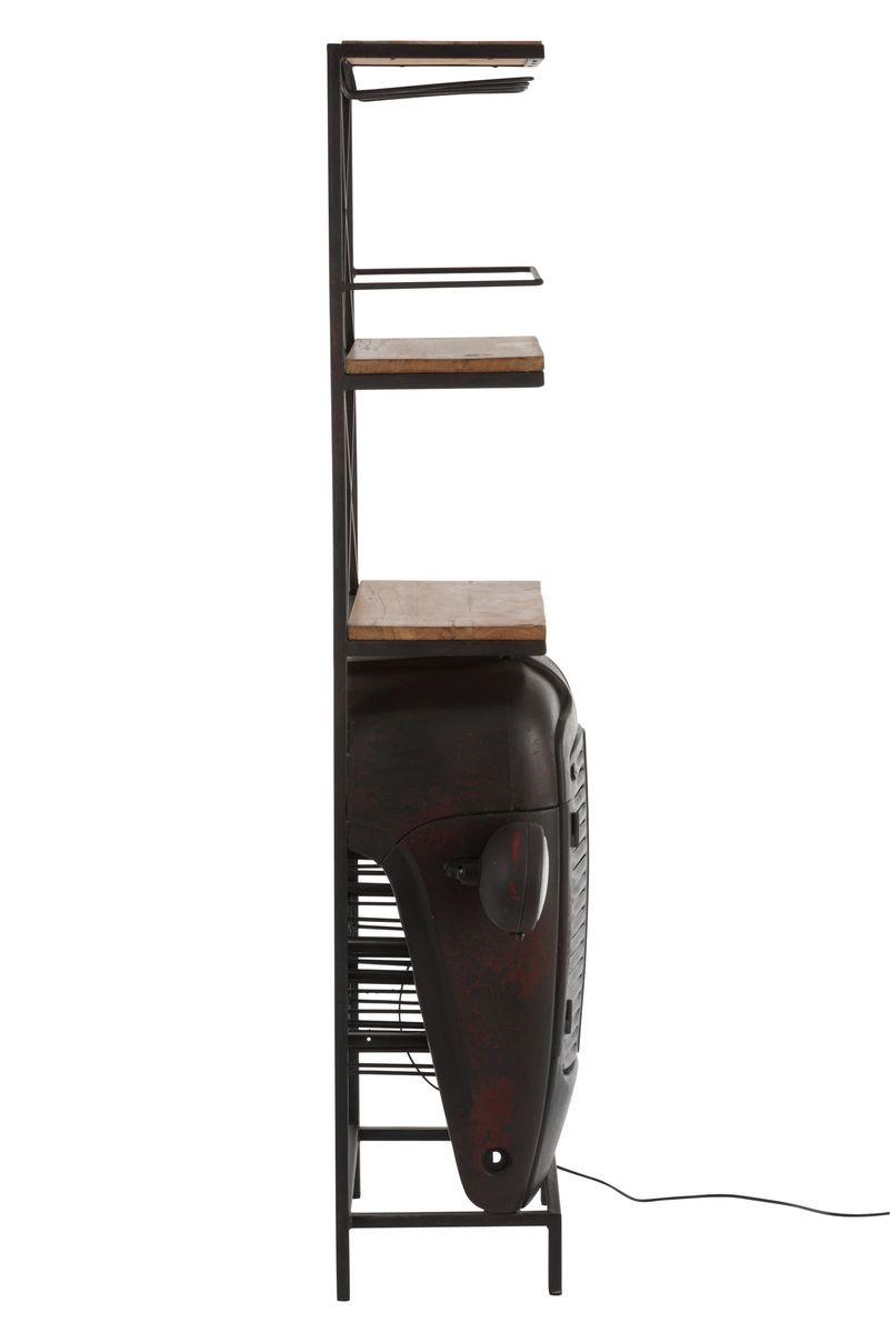 Černý retro bar na skleničky a láhve vína Tractor Bar - 87*37*181cm