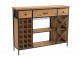 Černá kovovo-dřevěná barová komoda na skleničky a láhve vína Vine Cabinet - 121*31*94 cm