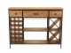 Černá kovovo-dřevěná barová komoda na skleničky a láhve vína Vine Cabinet - 121*31*94 cm
