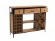 Černá kovovo-dřevěná barová komoda na skleničky a láhve vína Vine Cabinet - 121*31*94 cm