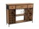 Černá kovovo-dřevěná barová komoda na skleničky a láhve vína Vine Cabinet - 121*31*94 cm