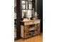 Černá kovovo-dřevěná barová komoda na skleničky a láhve vína Vine Cabinet - 121*31*94 cm