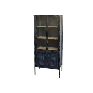 Černá antik kovová komoda Carine - 60*38*140cm