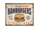 Béžová antik nástěnná kovová cedule Hamburgers - 25*1*20 cm