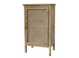 Hnědá antik dřevěná komoda / noční stolek s výpletem French wicker - 47*32*82cm