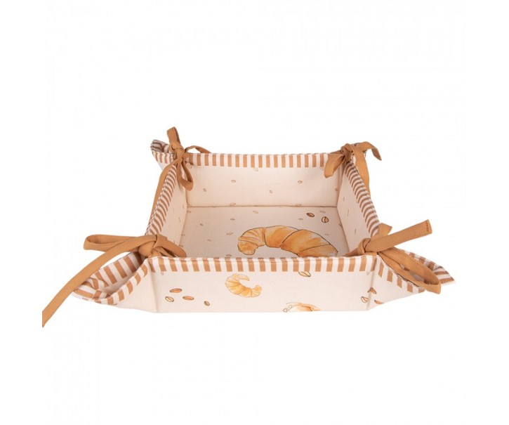 Béžový košík na pečivo Your Favorie Breakfast - 35*35*8 cm Clayre & Eef