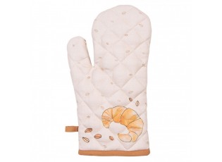 Béžová bavlněná chňapka - rukavice Your Favorite Breakfast - 18*30 cm